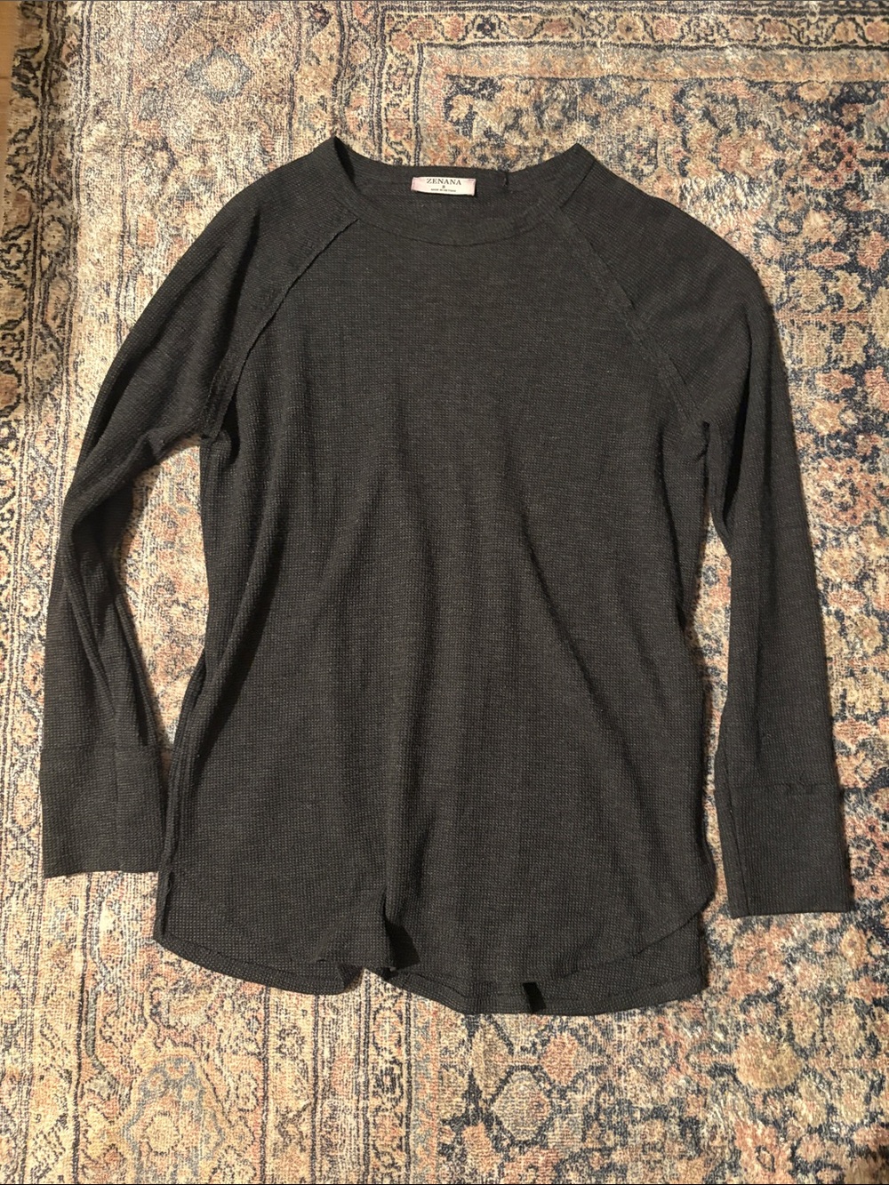 Zenana Outfitters Dark Charcoal Crewneck Sweater - Size Small